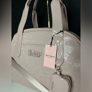 Juicy Couture Semi Charmed Patent Weekender Bag Pink Shiny NWT